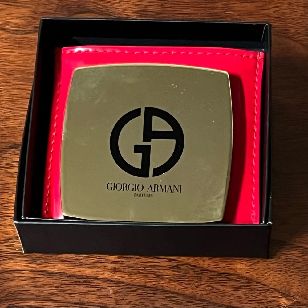 Gorgio Armani Compact Purse Mirror With Case And Box